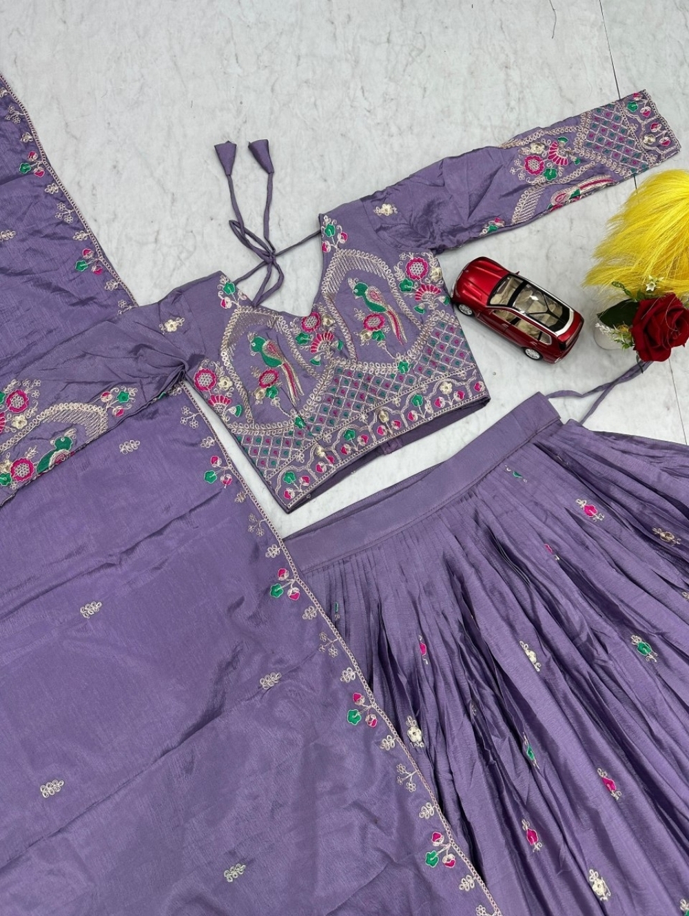 Purple Lehenga Set Indian Lehenga Choli for Wedding, Sangeet, Reception, Eid - Picture 2 of 7